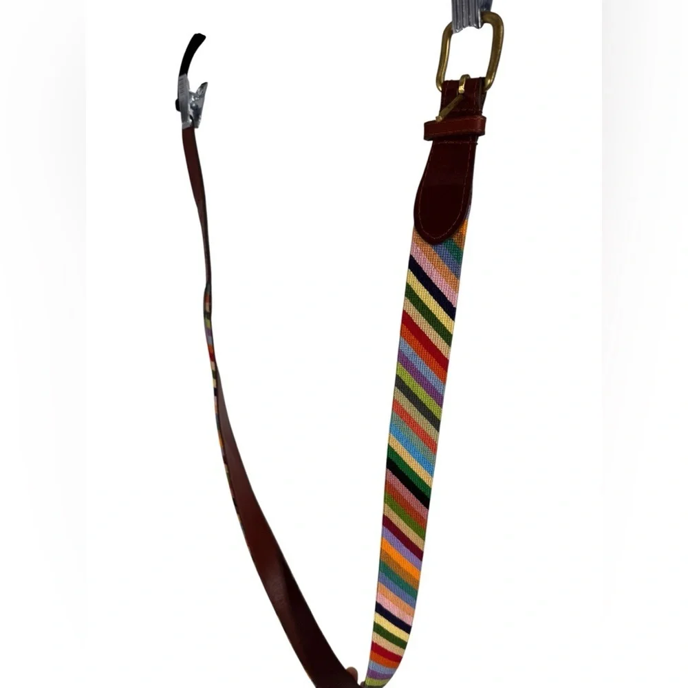 Smathers & Branson needlepoint belt Parson’s Stripe
